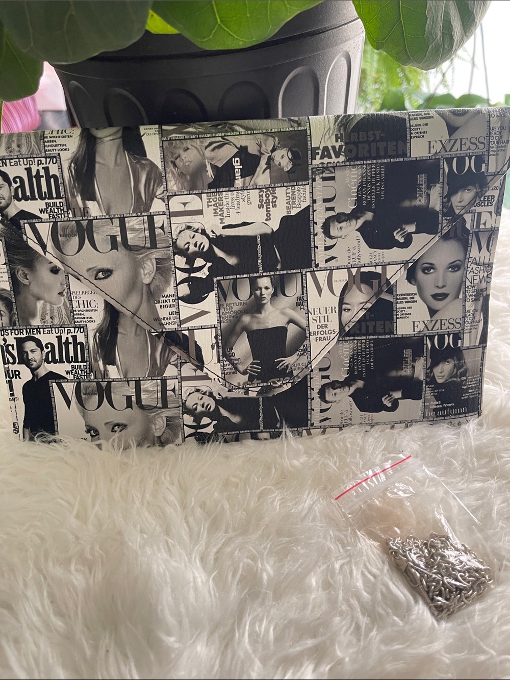 Vogue Collage Black & White Women’s Clutch Bag